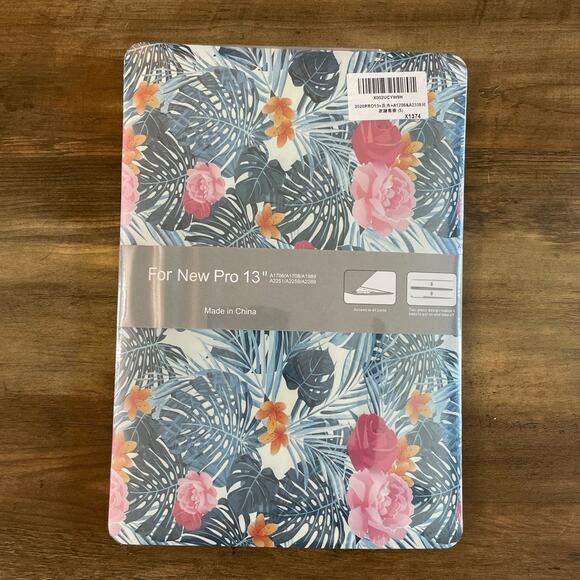 MacBook Pro 13” 2016-2020 palm leaves design hardshell case - Picture 1 of 3